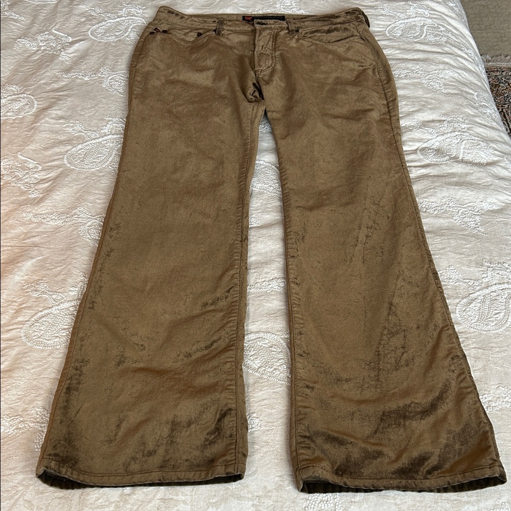 Vintage Y2K Parasuco Brown Velvet Flare Pants